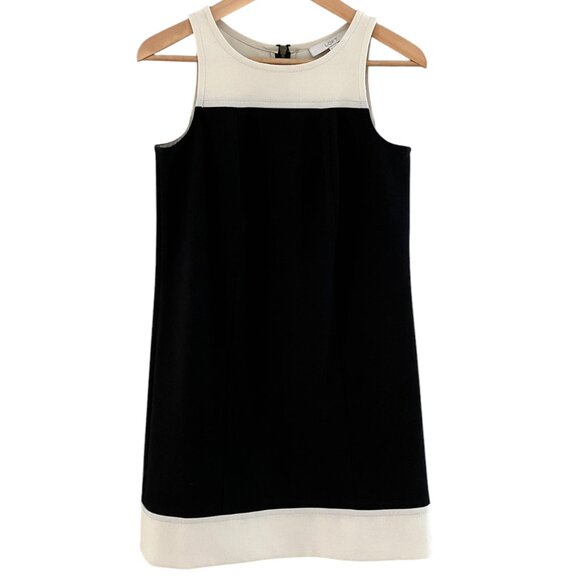 Loft career mini dress black cream size 4 tall - Picture 1 of 9